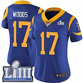 Women Nike Rams 17 Robert Woods Royal 2019 Super Bowl LIII Vapor Untouchable Limited Jersey,baseball caps,new era cap wholesale,wholesale hats